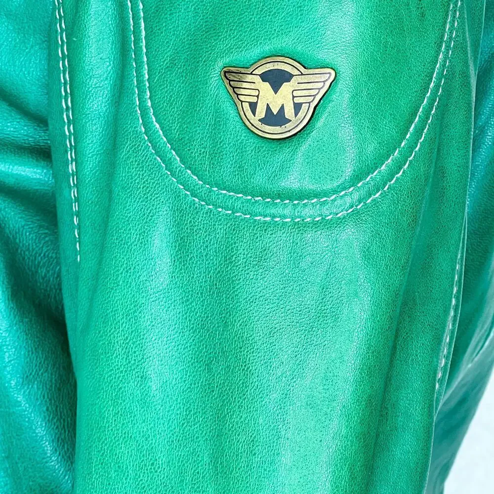 COPY - Matchless Biker Leather Jacket in British Green Size XS (44) - Picture 5 of 11